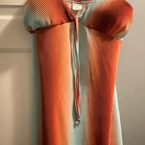 Multicolor Pleated Dress